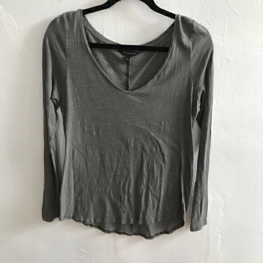 Banana Republic Olive Green Scoop Neck Long sleeve